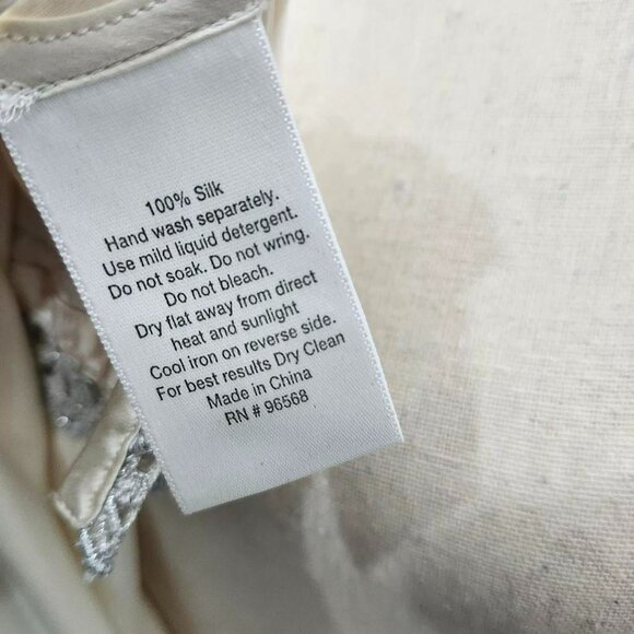 Cream and silver silk lace cami - Picture 4 of 5